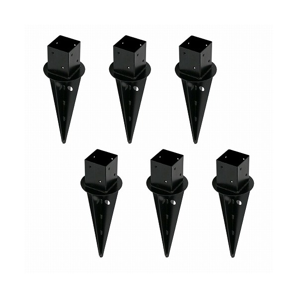 住まいスタイル 土中用支柱固定金具(6個) ブラック S-UB4514-6P メーカー直送