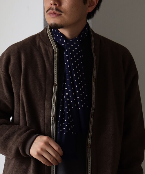 [最安値挑戦]ストール マフラー2025 / ショートドットスカーフ メンズ レディース