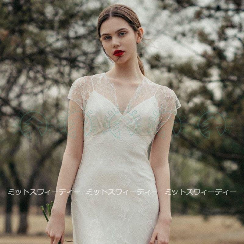 ウェディングドレス スレンダードレス 二次会 花嫁 キャミソール シンプル 白 結婚式 海外挙式 パ