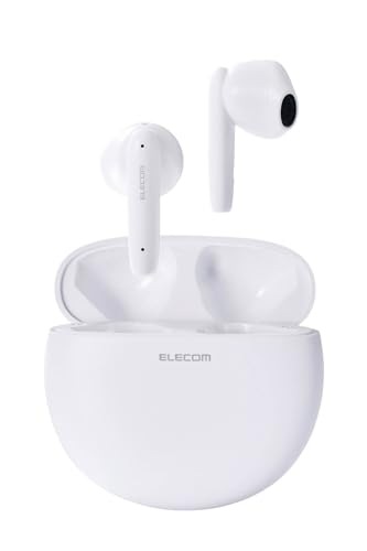 エレコム ワイヤレスイヤホン イヤホン bluetooth 5.3 オシャレなラウンド型 タッチコントロール インナーイヤー型 SBC/AAC対応 自動ペアリング Type-C充電 ホワイト LBT-