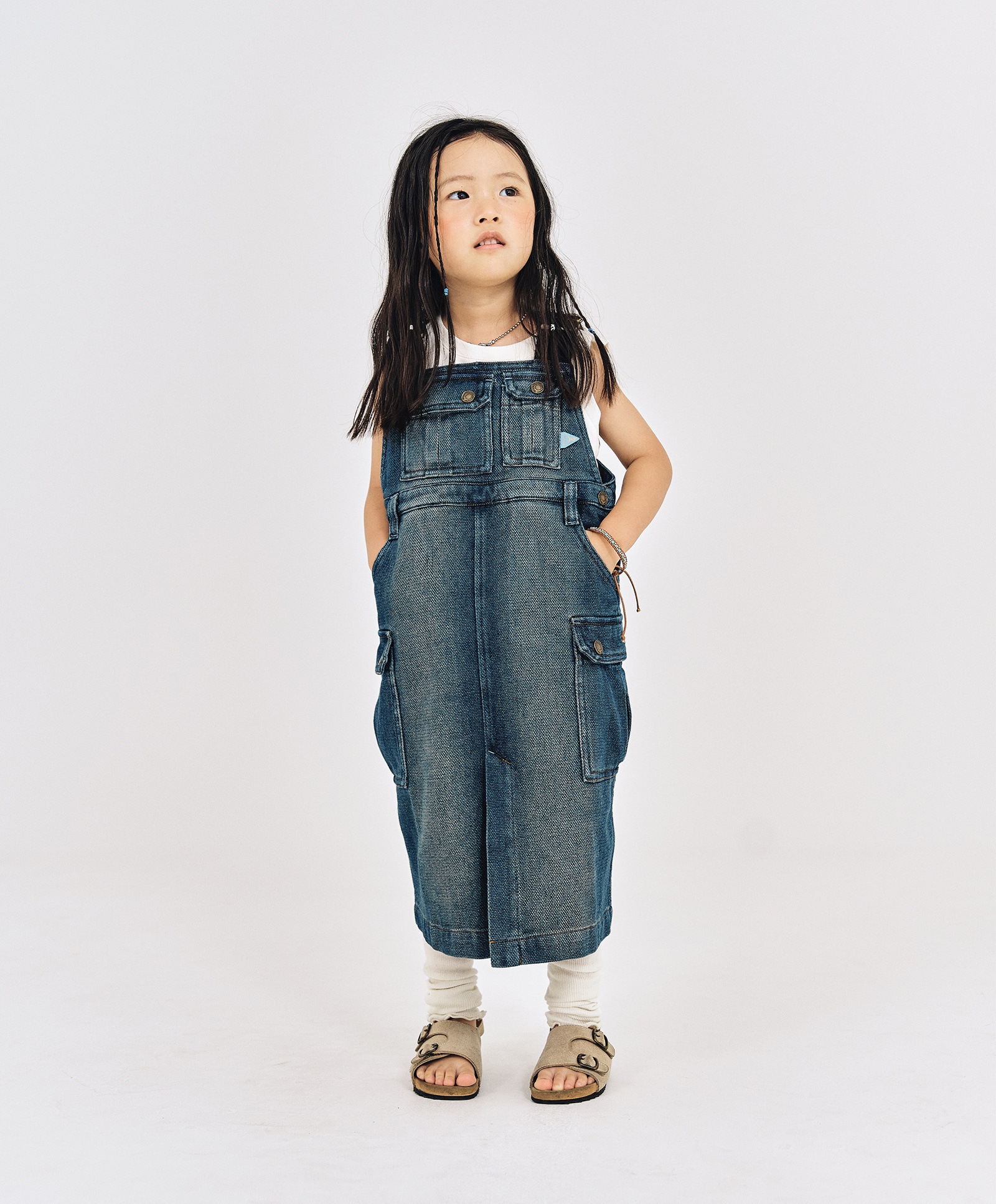 DENIM OVERALL ONEPIECE_KIDS [NAVY]