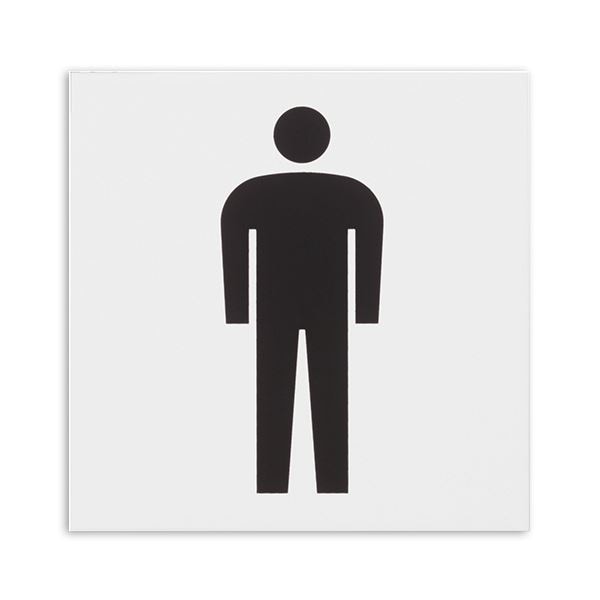 (まとめ) 光 アクリルマット板サイン 男マークテープ付 タテ100×ヨコ100×厚み2mm 白 KMP1051-1 1枚 (×30セット)