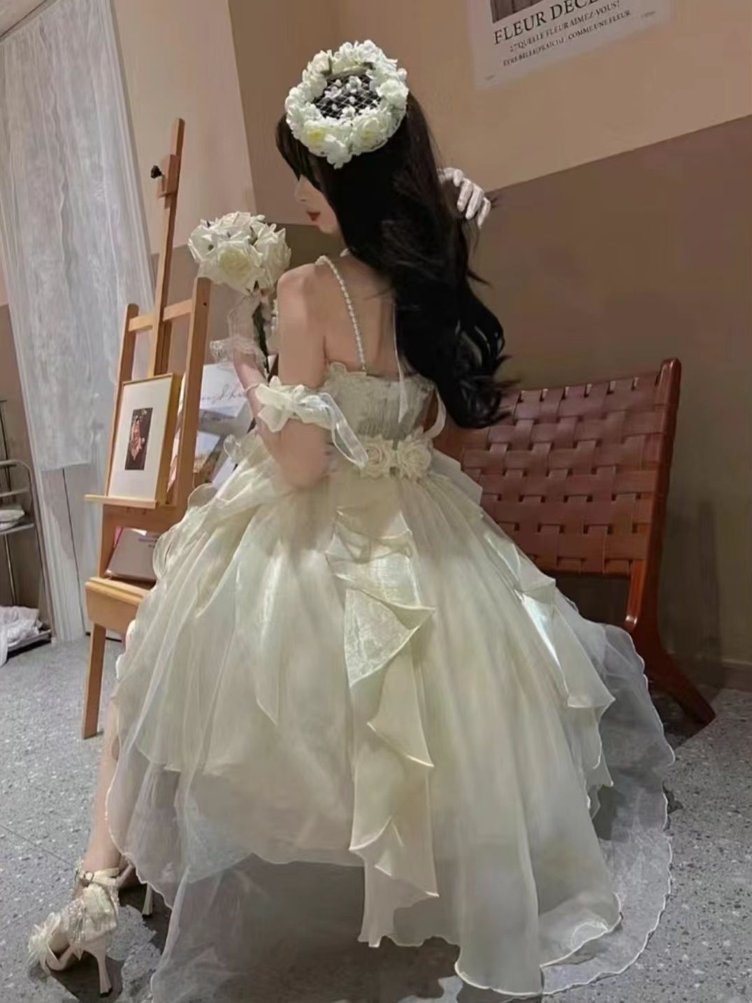 新品JSK仙ティローズワンピースLolitaロマン仙気オリジナルLolitaスカート甘美超仙