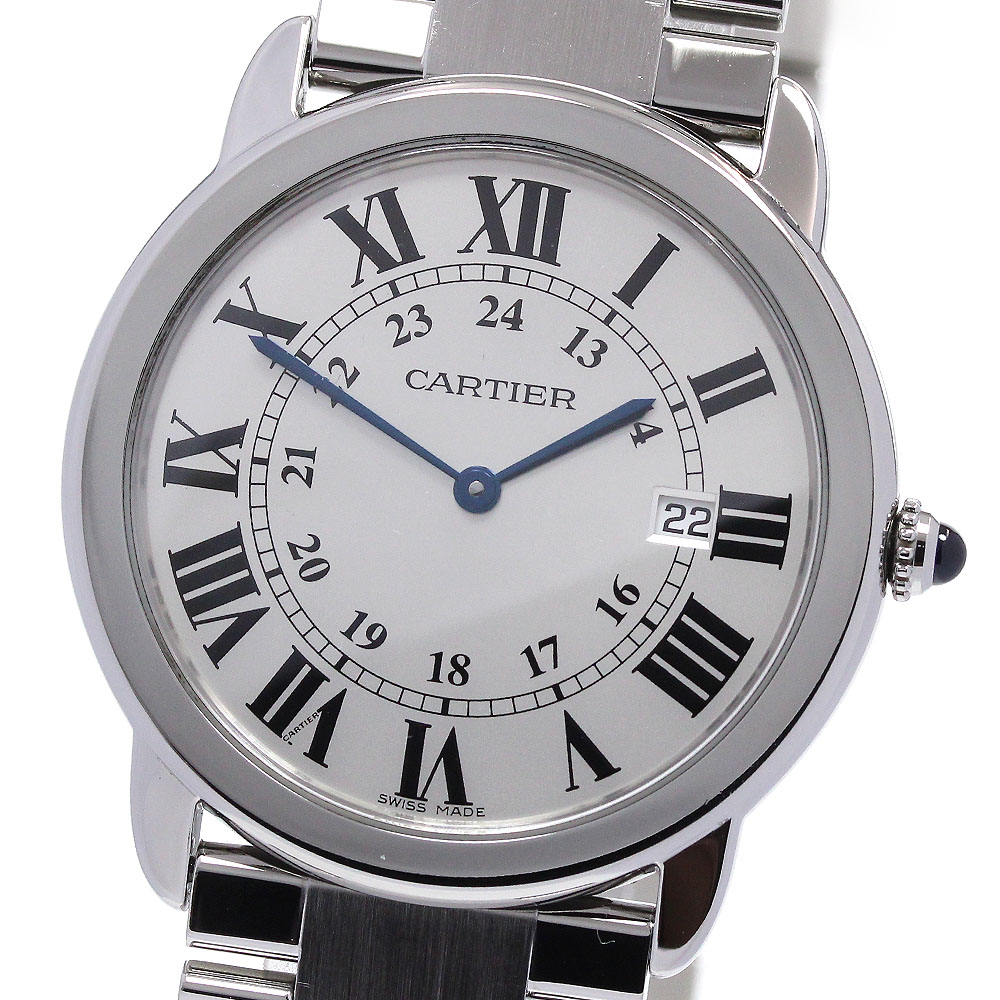 カルティエ CARTIER W6701005 ロンドソロ LM デイト クォーツ メンズ 良品 _820826【中古】 298,200円