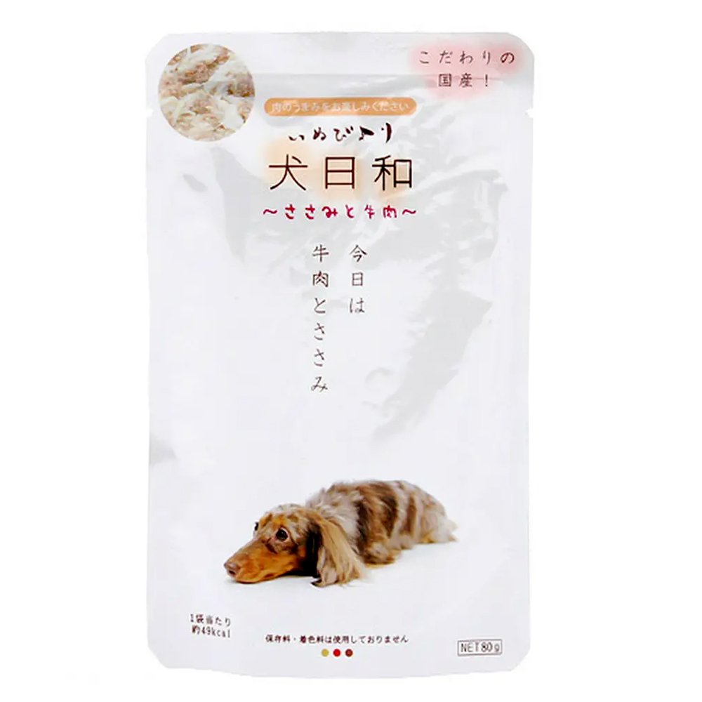 わんわん　犬日和　レトルト　ささみと牛肉　８０ｇX６０袋　ＣＲＣ45―08―84―00―00