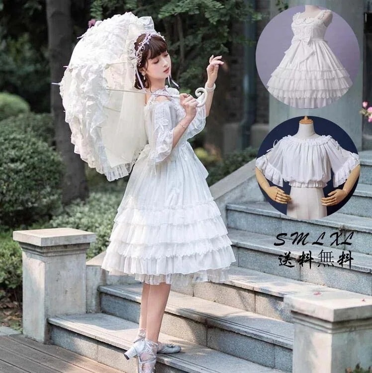 花嫁洋服 ワンピース コスチューム 変装 Lolita レディースワンピース 可愛い 姫様 ロリータ風 ワンピ 萌え萌え 日系女子中高生 イベント衣装 切り替え風 衣装 学園祭 文化祭 日常着 写真撮