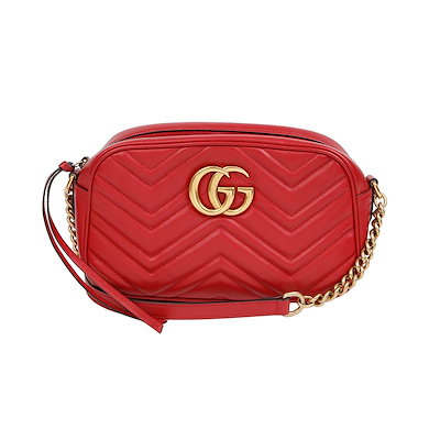 Pre-Owned GG Marmont ショルダーバッグ スモール レッド 156513082 [U]