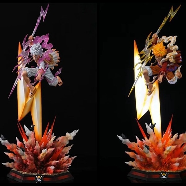 ONE PIECE MJ電撃爆発超大型5段ニッカルフィ発光可能な彫像フィギュアケース入りフィギュア