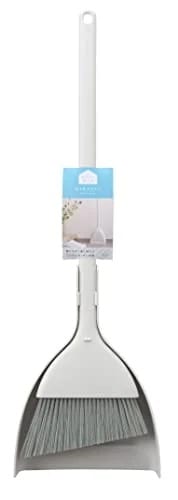 マーナ (marna) ほうき ちりとり セット (自立式/スリムでコンパクトに収納) 箒 塵取り (室内/屋外/ベランダ 玄関 掃除) ホワイ