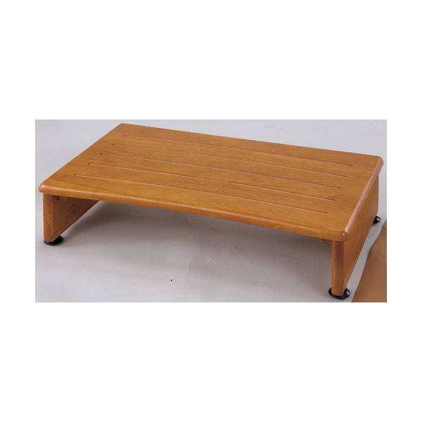 収納付き 玄関台/踏み台 (幅60cm) 木製 アジャスター付き 木目調 (完成品)