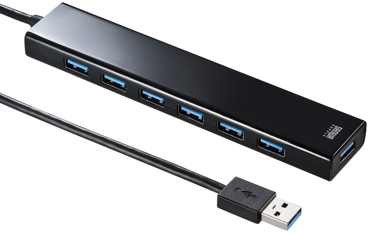 【本日限定価格】 サンワサプライ USB-3H703BK セルフパワー 全ポート合計最大4A 急速充