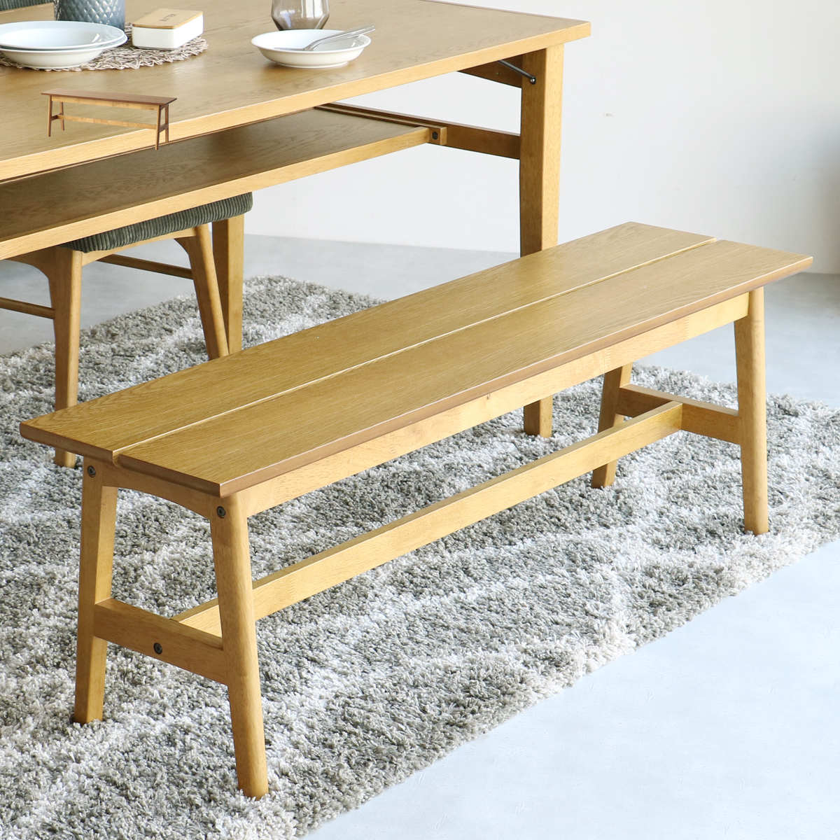ダイニングベンチ 幅125cm ソフトヴィンテージ風 Rasic 2人掛け 便利 天然木 木製 玄関 ベンチ ダイニングチェア 北欧 ナチュラル シンプル リビング 腰掛け 12,768円