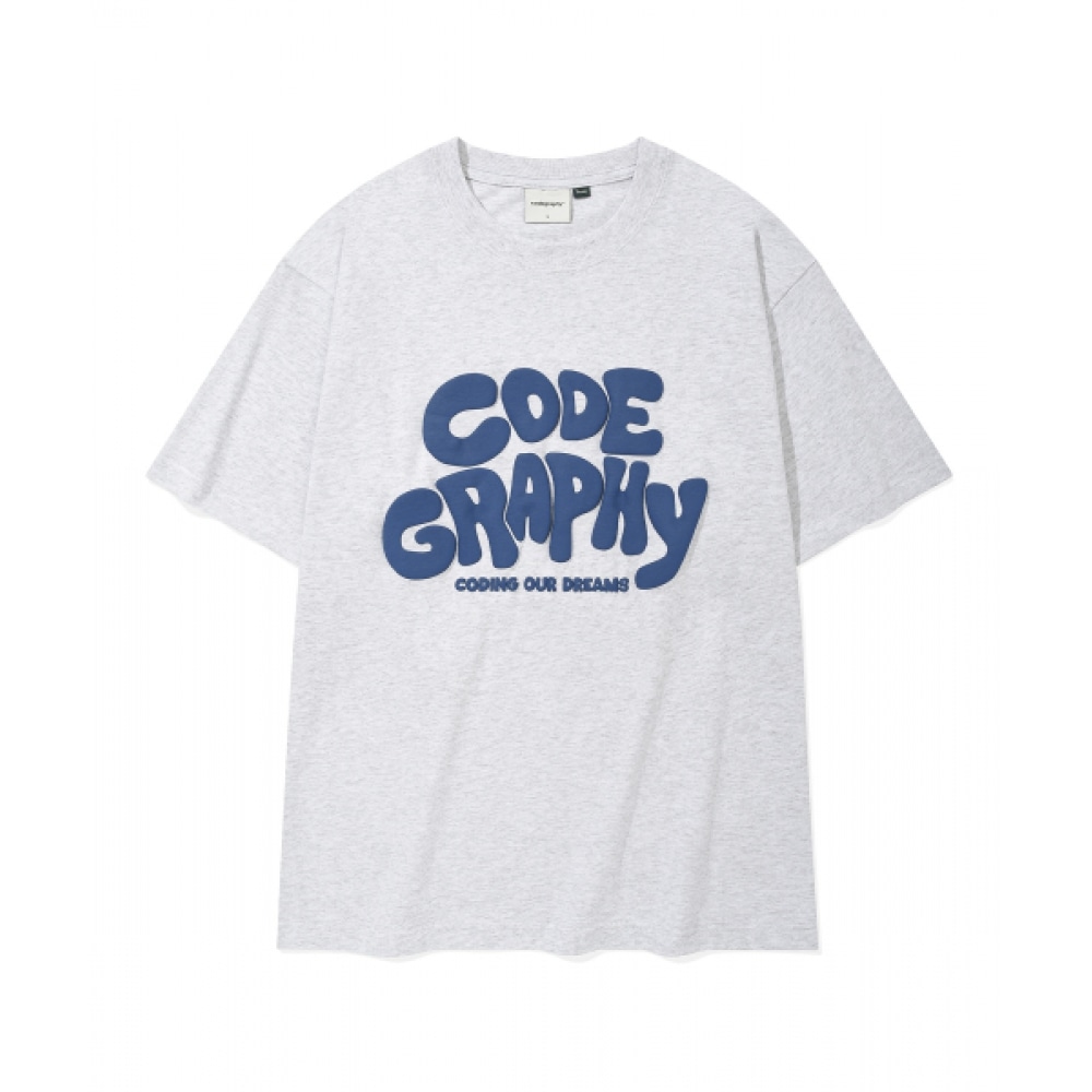 CODEGRAPHY JELLY ロゴ 半袖 Tシャツ メランジェグレー