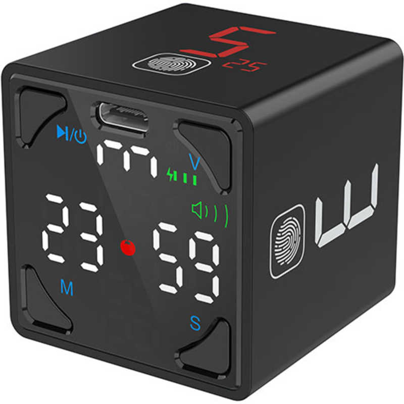 LLANO　llano TickTime Cube 楽しく時間管理ができるポモドーロタイマー ブラック　TK1-BL1