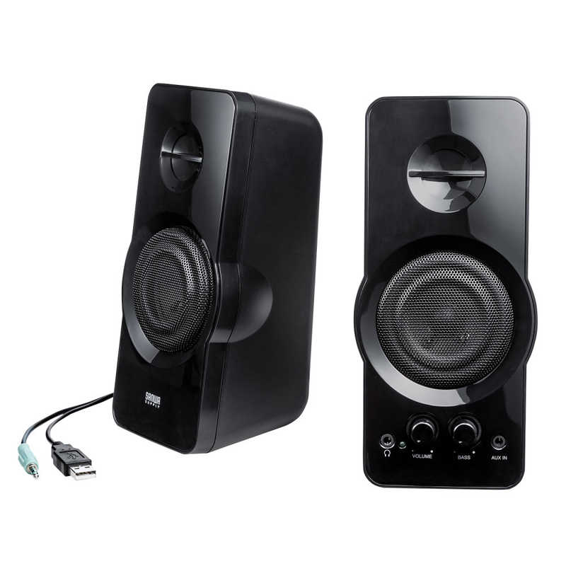 サンワサプライ　ハイパワーUSB電源スピーカー　MM-SPL19UBK