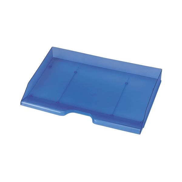 (まとめ) セキセイ スケルトンデスクトレー A3ヨコ ブルー SSS-1485BU 1個 (×5セット)