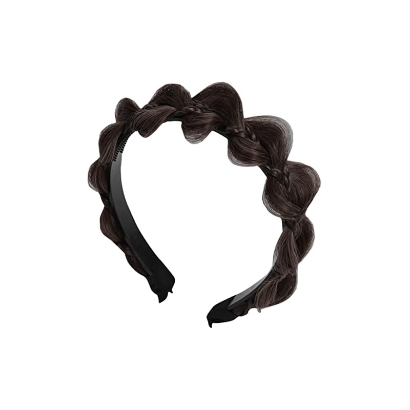 BESTOYARD カチューシャ 三つ編み レディース 編み込みカチューシャ 髪飾り ヘアフープ ヘアアクセサリー ヘアバンド ガールズ 女の子 おしゃれ 1個入（ブラック）