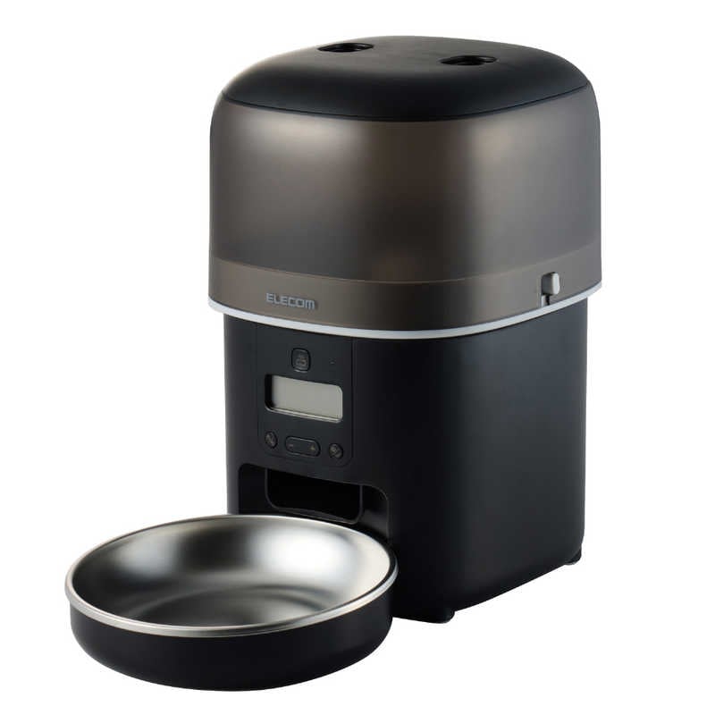 エレコム　ELECOM　ペット用タイマー式自動給餌器 コンパクトタイプ ブラック　PET-AF05BK