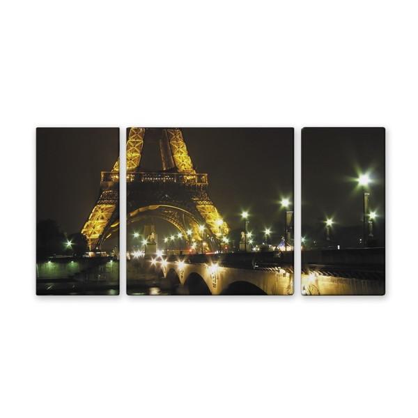 アート アートパネル 写真 3枚セット 60×30cm アートパネル 壁掛け キャンバス 3分割 おしゃれ ナチュラル インテリア 風景 エッフェル塔 パリ 夜景
