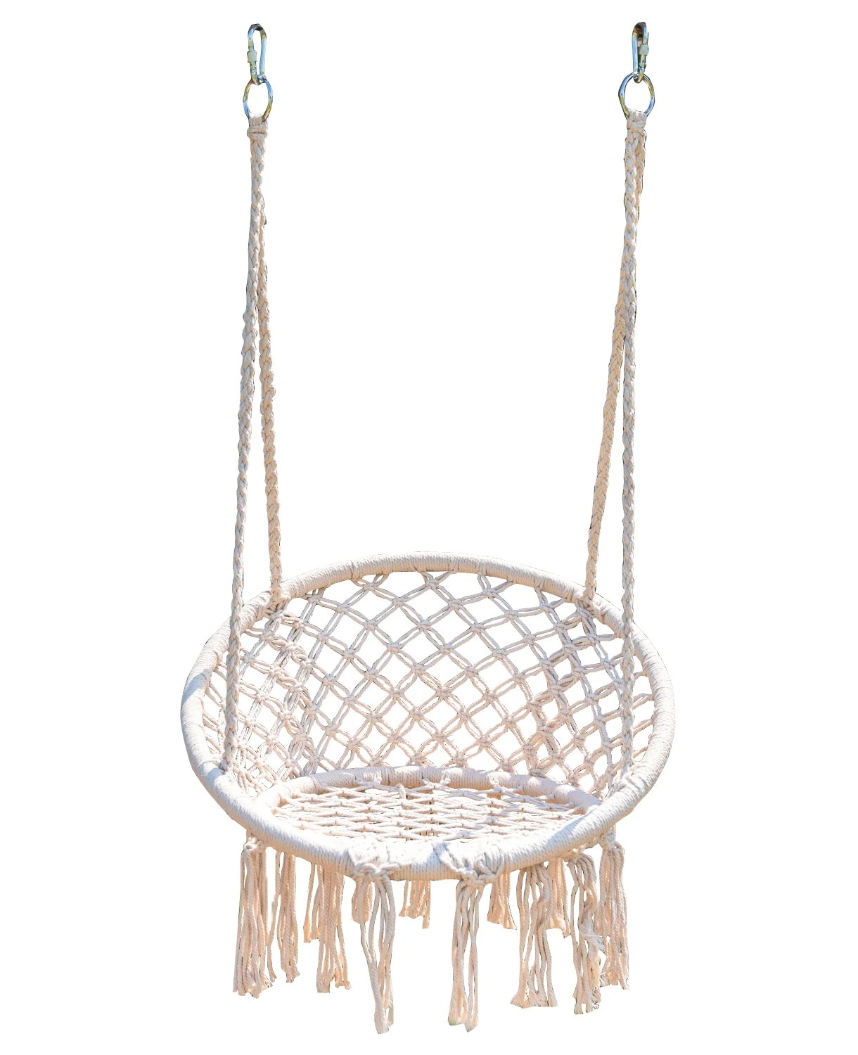 スイングチェア ハンモック ハンギングチェア ハンド編みマクラメ 吊り下げ式 大人＆子供 室内室外