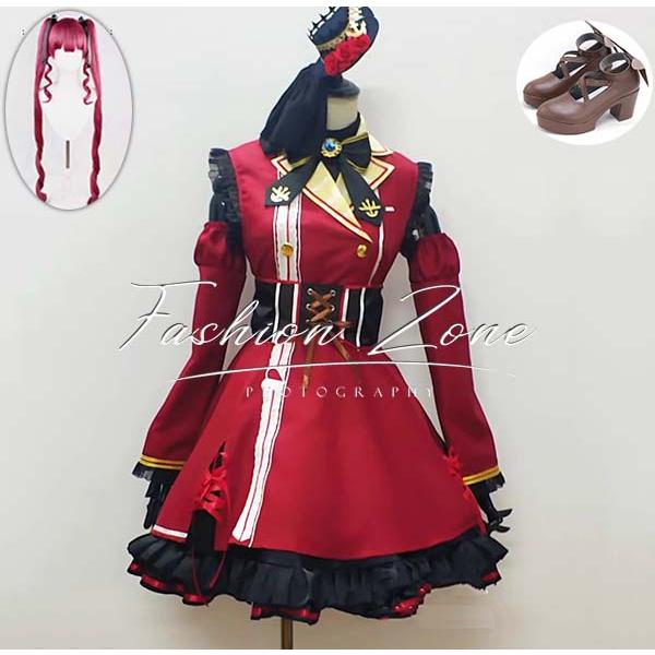 バーチャルYouTuber ホロライブ hololive 風 宝鐘マリン lolita コスプレ衣装 ウィッグ cosplay ハロウィン 演出服 変装