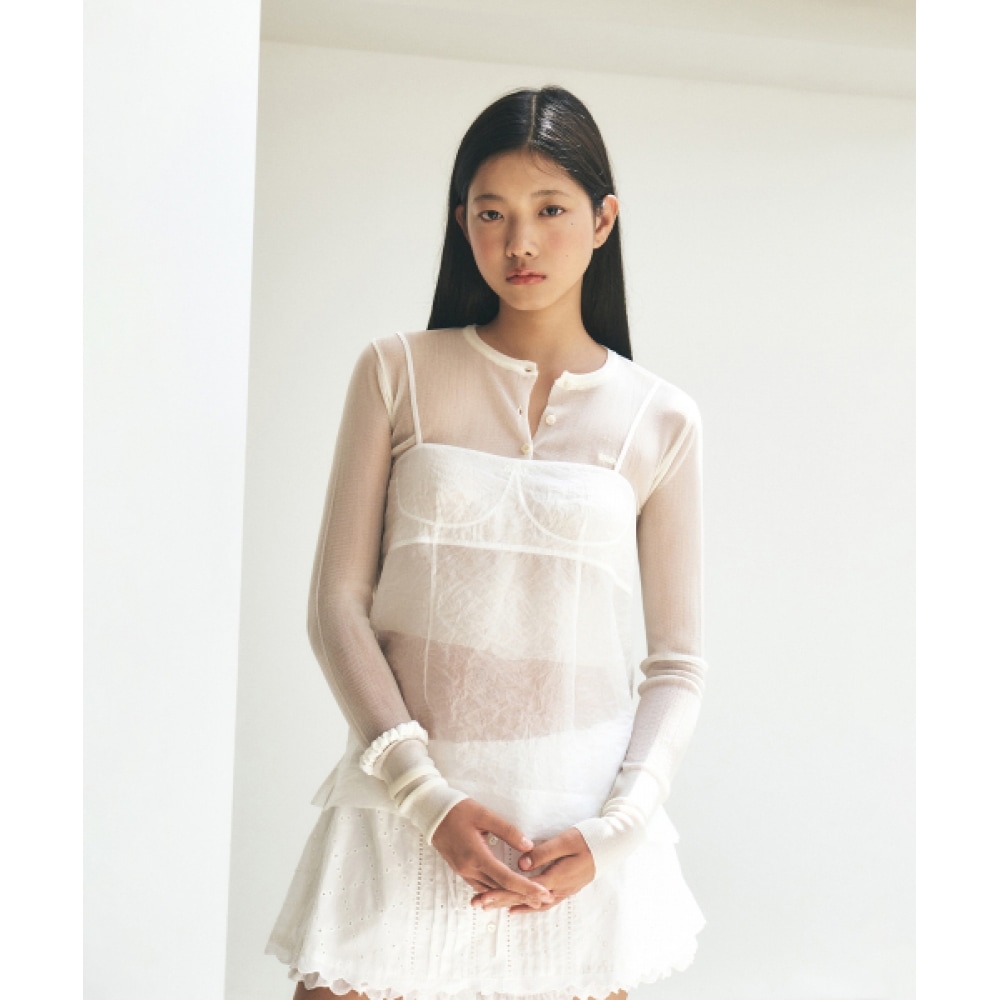 グローブレズリースリーブトップ_ホワイト