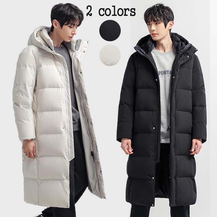 メンズコート ロング丈 中綿ジャケット きれいめ 着痩せ ダウンジャケット あったか フード付き 冬服 中綿コート コート 大人 韓国風 ブルゾン 通勤 ダウンコート防寒着 厚手 シンプル 男性用 体