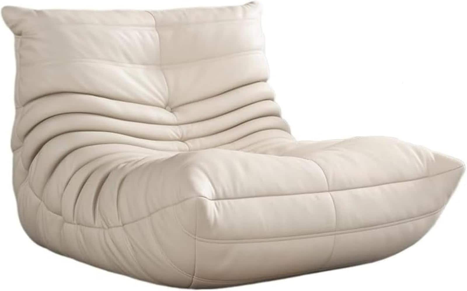 北欧風 ウール フロアソファ トーゴ風 特大 軽量 低反発 一人暮らし リラックス 畳対応 コンパクト おしゃれ モダン 小さいソファー インテリア (ベージュ)