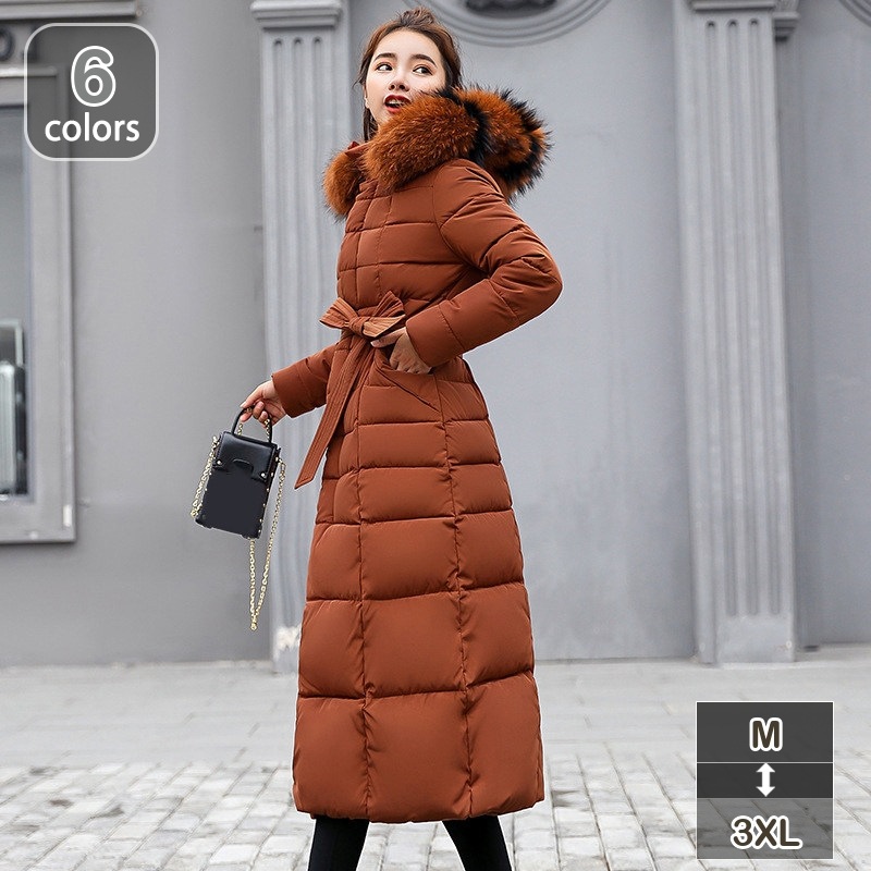 アウター ダウンコート レディース ロングコート ダウンジャケット ライトダウン 超ロング 膝丈 厚手 アウター ライトダウン 軽量 ファーフード付き おしゃれ リバーシブル 花柄 細身 暖かい トッ