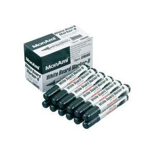 （まとめ）モナミ ホワイトボードマーカーB 丸芯黒 10501 1セット（12本） [x10セット]