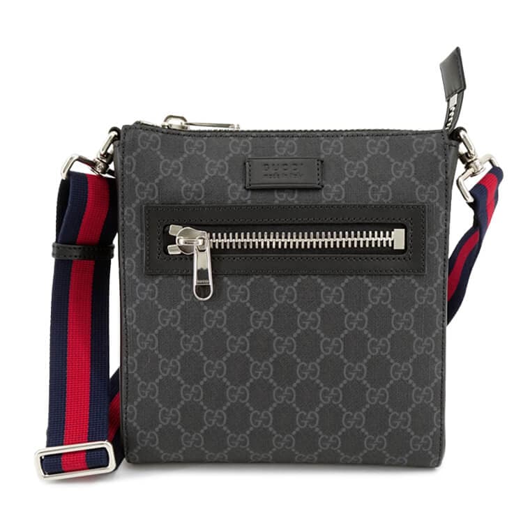 GUCCI 523599-K5RLN-1095 グッチ メッセンジャーバッグ GGスプリームキャンバス/レザー ブラック