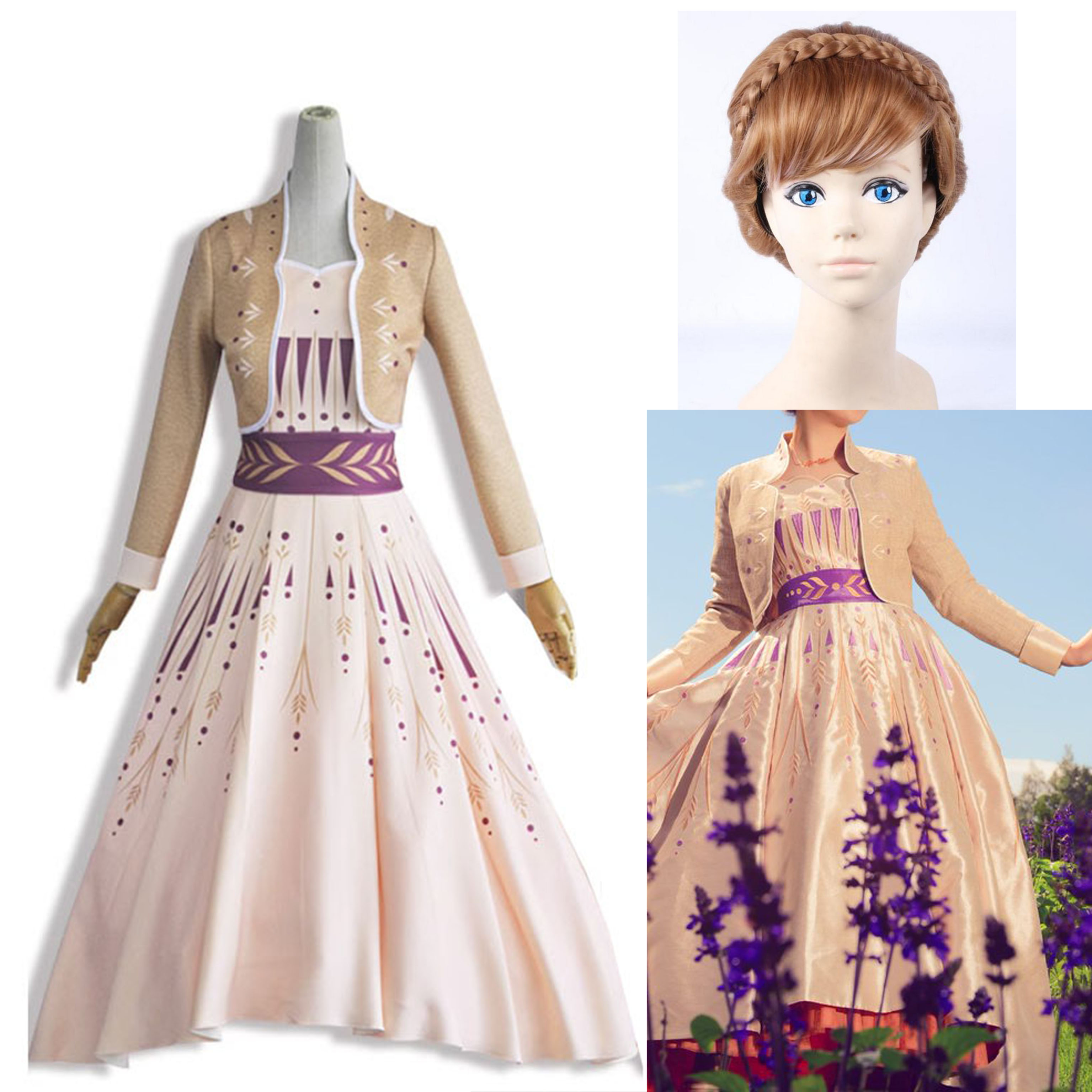 アナと雪の女王 エルサ アナ Anna あな 雪の女王 コスプレ 衣装 コスチューム ドレス 大人 プリンセス 仮装 ハロウィン コスプレ衣装 ウィッグ 追加可能