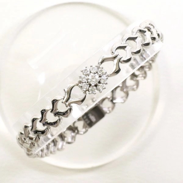 PT850 プラチナ ブレスレット ダイヤ 0.25 カード鑑別書 中古