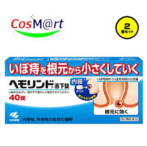 【2個セット】 【第2類医薬品】 【小林製薬株式会社】ヘモリンド 40錠 (4987072053591-2）