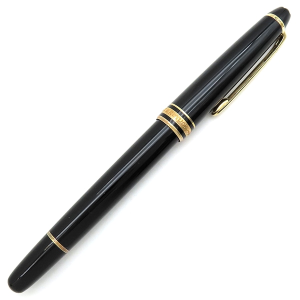 モンブラン ボールペン ローラーボール マイスターシュテュック ゴールドコーティング クラシック GP プレシャスレジン ブラック×ゴールド インク切れ 【中古】