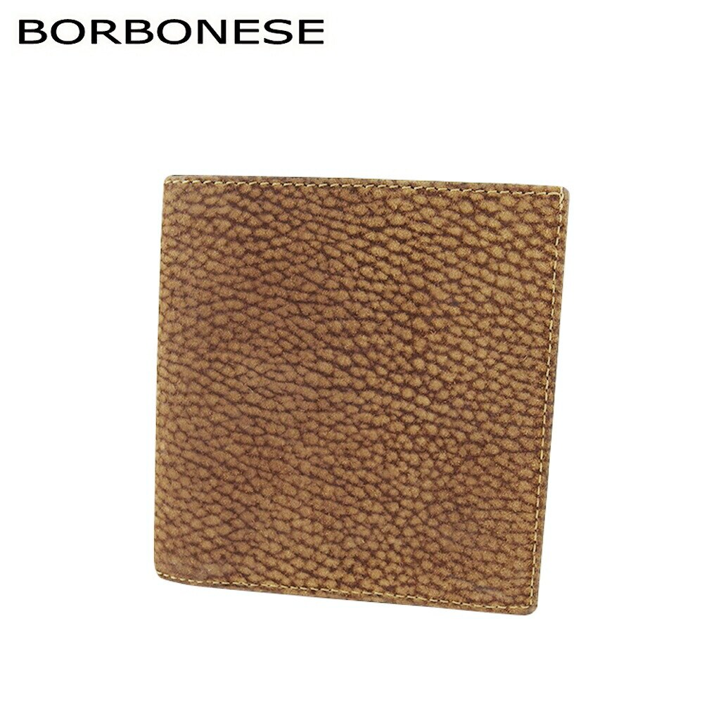 二つ折り 財布 ミニ財布 うずら柄 レディース メンズ ブラウン ゴールド 中古