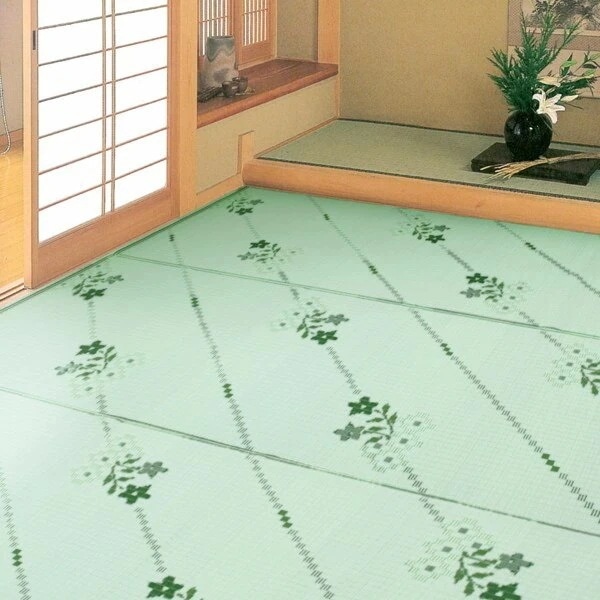 ラグ 爽やかに足もとを彩る い草風ござ 上敷き PPカーペット 在宅勤務 日本製 五八間4.5帖 2
