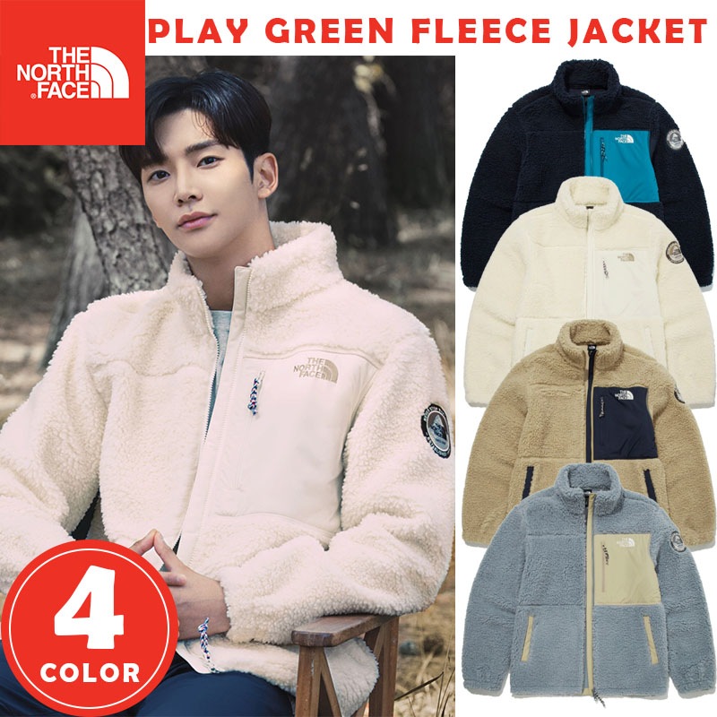 韓国正規品保証 関税負担なし NJ4FM56A PLAY GREEN FLEECE JACKETデイリー 基本 着装 男子 女子 人気 韓国 ファッション 男女共用 アウトドア