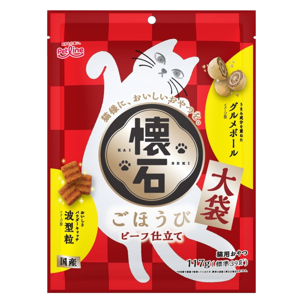 （まとめ買い）ペットライン 懐石ごほうび ビーフ仕立て 117g 猫用おやつ [x12] 4,703円