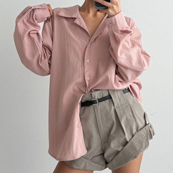 (SH)コイオープンカラーシャツ 春の変わりやすい季節の女性用シャツ