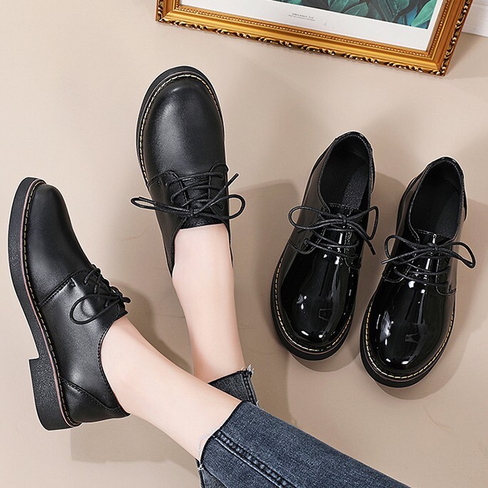 ステッチ レディース 革靴 レースアップシューズ 3cm 太ヒール チャンキーヒール ローヒール ラウンドトゥ シンプル カジュアル 上品 おしゃれ かっこいい マニッシュ クール こなれ感
