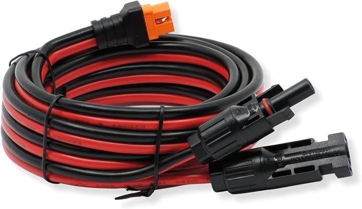 MC4 to XT60i 変換 充電 ケーブル 10AWG ソーラー 太陽光 パネル 発電機 接続 コネクタ( 赤黒, 3m)