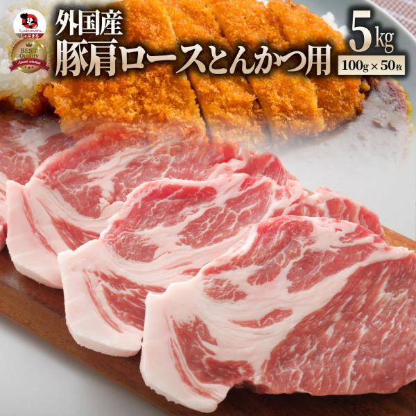 豚肩ロース とんかつ トンテキ 5kg(100g×50) 冷凍 グルメ トンテキ とんかつ トンカツ 豚 外国産