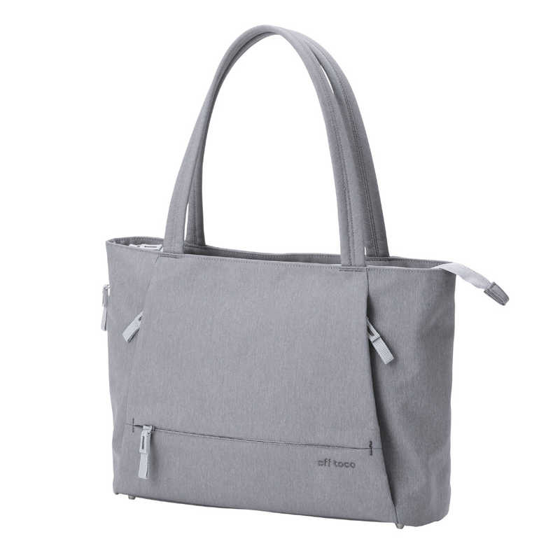 エレコム　ELECOM　トートバッグ 肩掛け バッグ 8L 撥水加工 14インチノートPC 収納 A4 対応 ボトルホルダー付き off toco グレー　BMOFTBM01GY