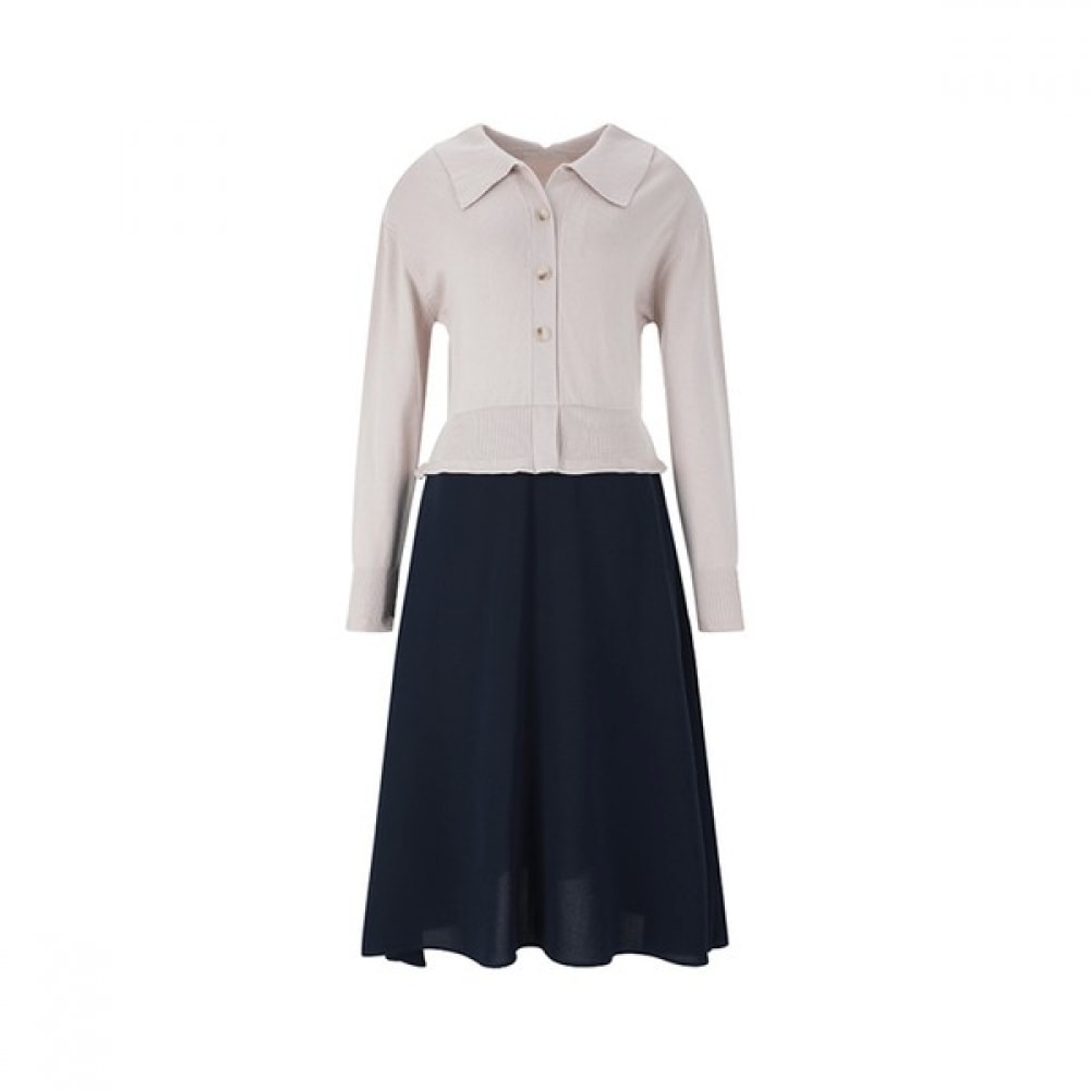 (ニューヨーク訪問) カラーネックニットワンピース (VY1OK10)