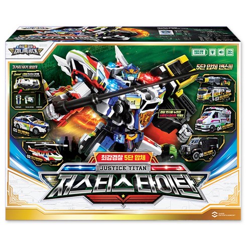 [ミニフォース] JUSTICE TITAN 最強警察 5段合体ロボット ミニ特攻隊 MINI FORCE 子供の日 ジャスティスタイタン