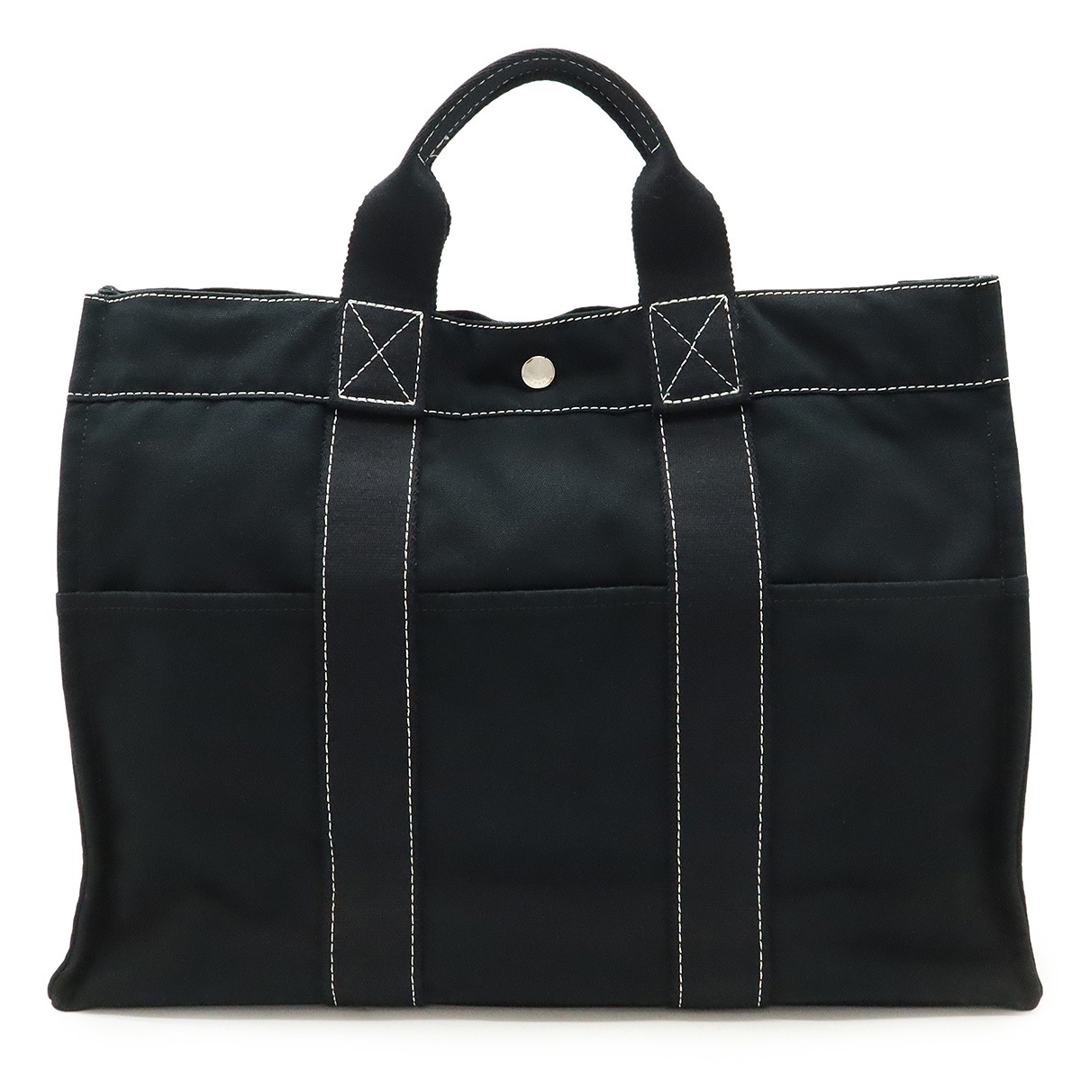 ドーヴィルMM トートバッグ ラージトート ハンドバッグ キャンバス ブラック 黒 シルバー金