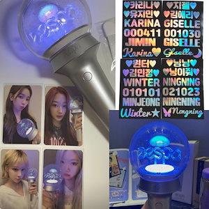 (1+1) AESPA - OFFICIAL FANLIGHT STICK ホログラムステッカー反射ステッカー飾りオーダーメイド応援棒ステッカー装飾団体全メンバー(2枚)