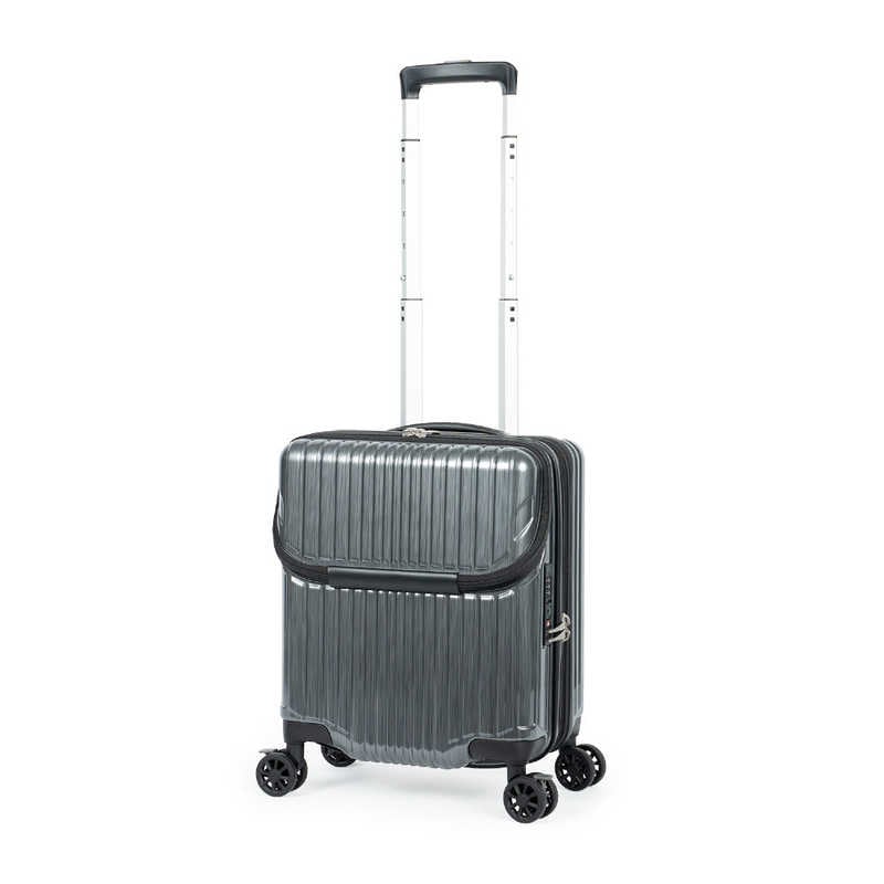 A.L.I　スーツケース ジッパータイプ 宿泊目安：1～3日間 025L 拡張機能搭載 キャスターストッパー コインロッカー対応 コンパクトキャリー ガンメタブラッシュ　ALI-6060TP-14W