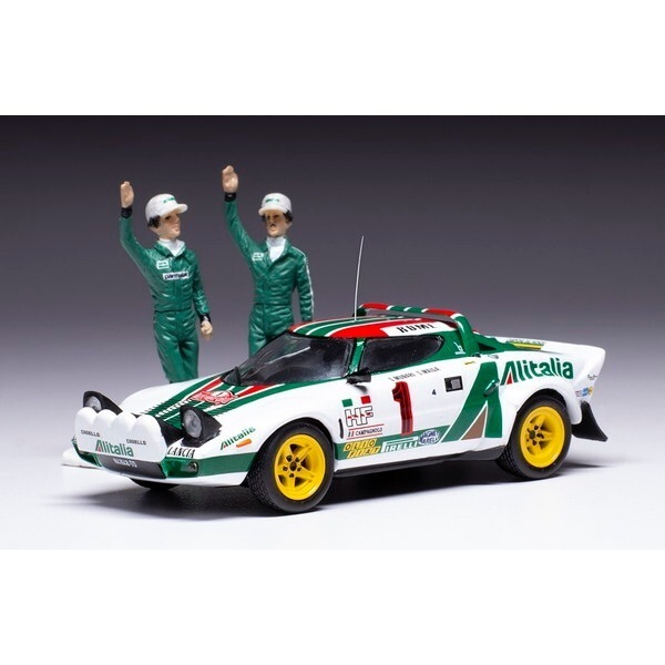 イクソモデル ランチア ストラトス HF 1977年モンテカルロラリー 優勝 #1 S.Munari/S.Maiga フィギュア付 1/43